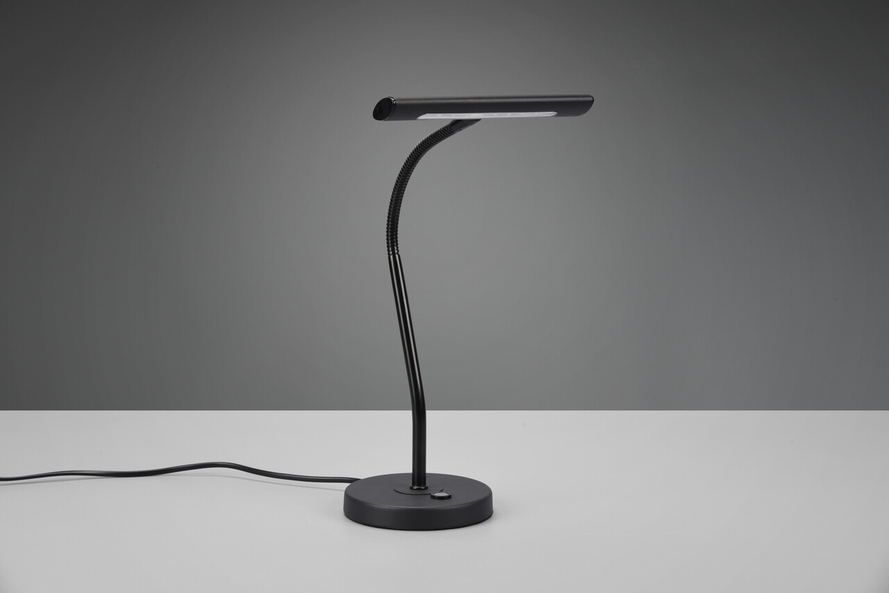 Lampa de masa Curtis, TRIO, 18x35 cm, 4W, 1x SMD LED, metal, negru mat - 1 | YEO