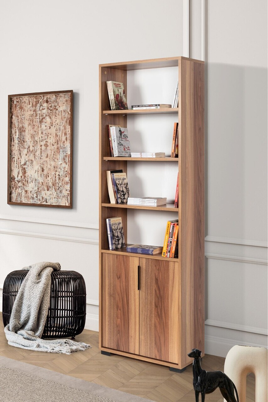 Corp biblioteca, Hanah Home, Evm 8103, 60x187x30 cm, PAL, Maro — imaginea 4