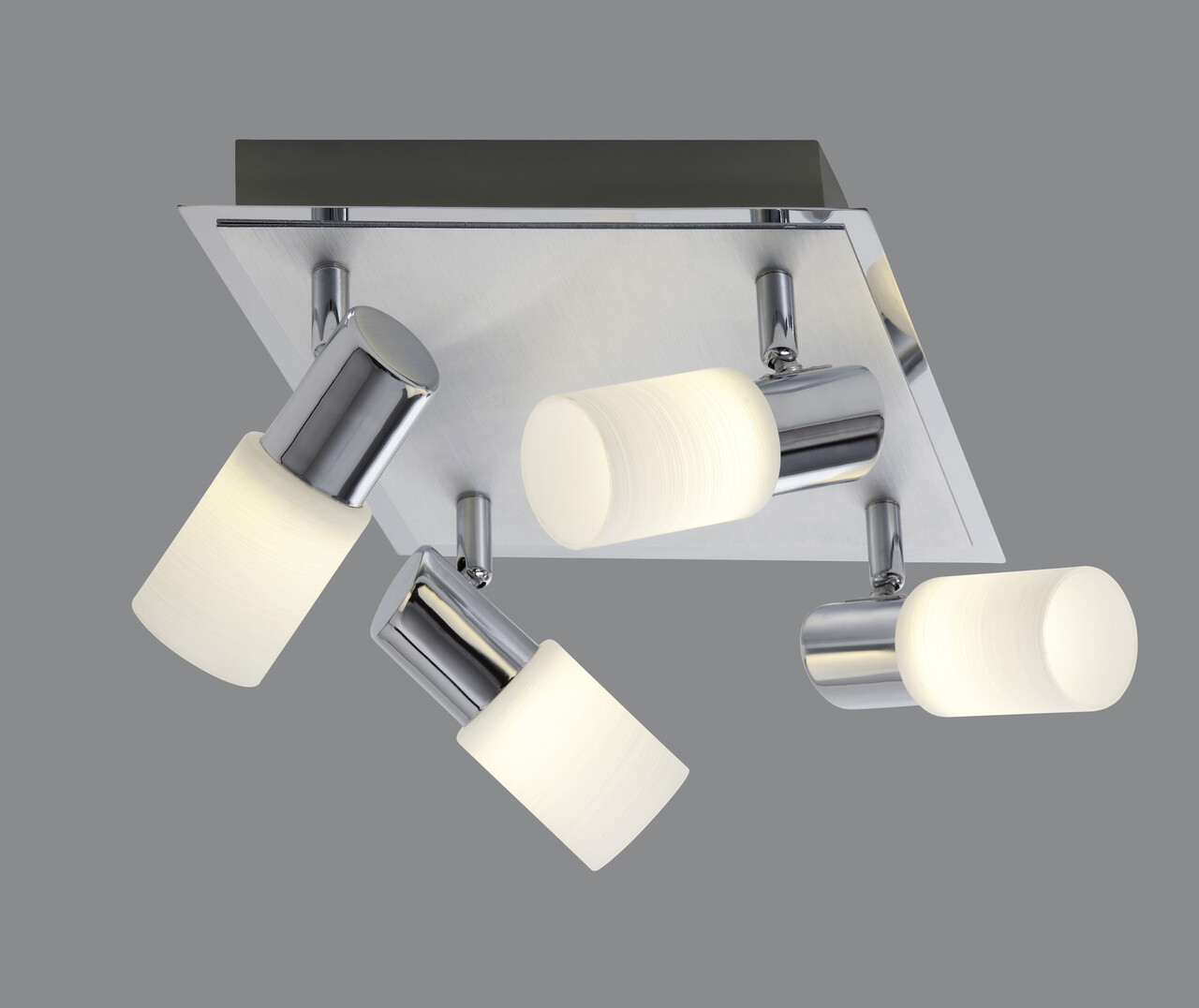 Plafoniera Clapton, TRIO, 31x22x18.5 cm, 4W, 4x SMD LED, metal, argintiu