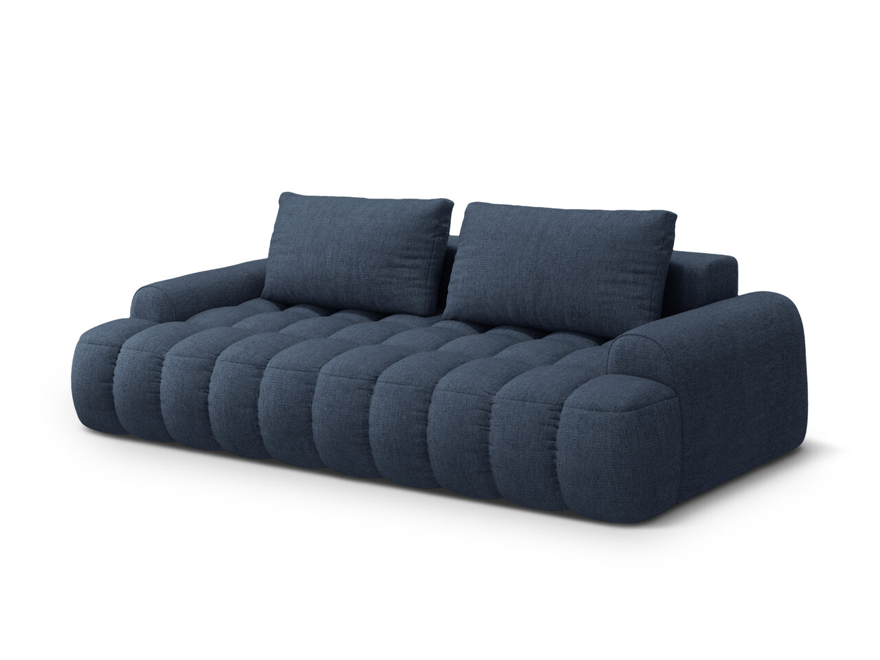 Canapea extensibila 4 locuri, Linz, Cosmopolitan Design, 250x100x84 cm, tesatura structurata, albastru inchis
