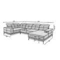 Coltar dreapta 6 locuri ELTAP, RT-04NU, Neviro, 350x201x77 cm, lemn/poliester, gri