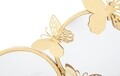 Decoratiune de perete Butterflies Mirror, Mauro Ferretti, 89.5x45.5 cm, fier, auriu
