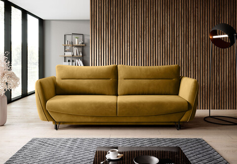 Canapea extensibila 4 locuri ELTAP, SO-SIL-45LO, Silva, 236x95x90 cm, lemn/poliester, mustar