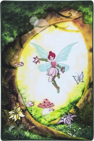 Covor Fairy Forest – Green, Confetti, 100×150 cm, poliamida, multicolor