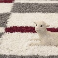 Covor Shaggy Kenya, Red Line, Decorino, 160x230 cm, polipropilena, alb/gri