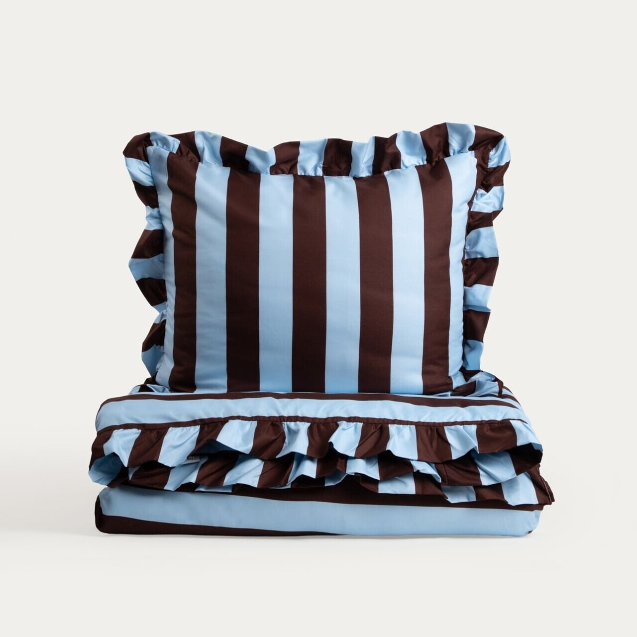 Lenjerie de pat dubla Tiffany, Homla, 160x200 cm, 3 piese, microfibra din poliester, maro/albastru