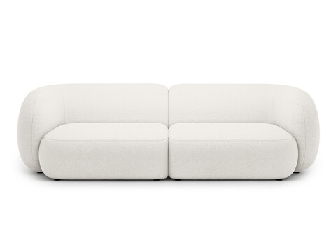 Canapea modulara 4 locuri, Kate, Micadoni, 243x99x76 cm, tesatura boucle, alb