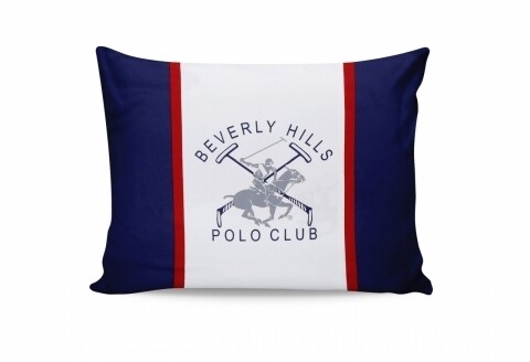 Set 2 fete de perna 50x70, 100% bumbac, Beverly Hills Polo Club, Bleumarin/Gri/Alb/Rosu