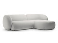 Coltar dreapta 3 locuri, Kate, Micadoni, 285x176x76 cm, catifea, gri deschis