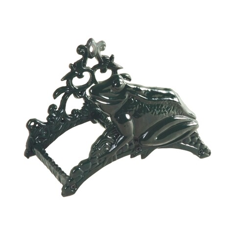 Suport pentru furtun, Esschert, Frog, 16.1 x 25.5 x 17.9 cm, fier forjat, negru