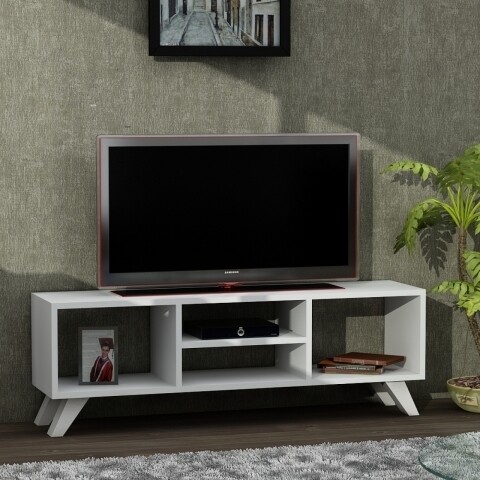 Comoda TV, Wooden Art, Yaren White, 125x41x29.5 cm 125x41x29.5
