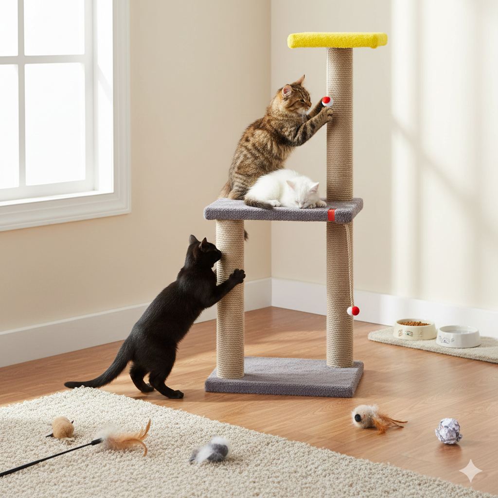 Zgarietor pentru pisici, Paws & Whiskers, Iki Katli, Antracit