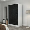 Dulap pentru haine, Minerva, Kale White Stone, 120x190x60 cm, PAL, Piatra Alba