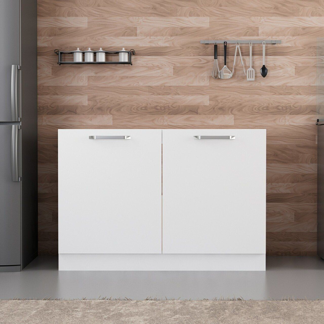 Dulap pentru bucatarie, Hanah Home, Minar, 120x87x58 cm, Alb