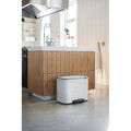Cos de gunoi cu pedala, Brabantia, Bo Pedal, 11+23 L, 36.3x54x44 cm, otel, alb