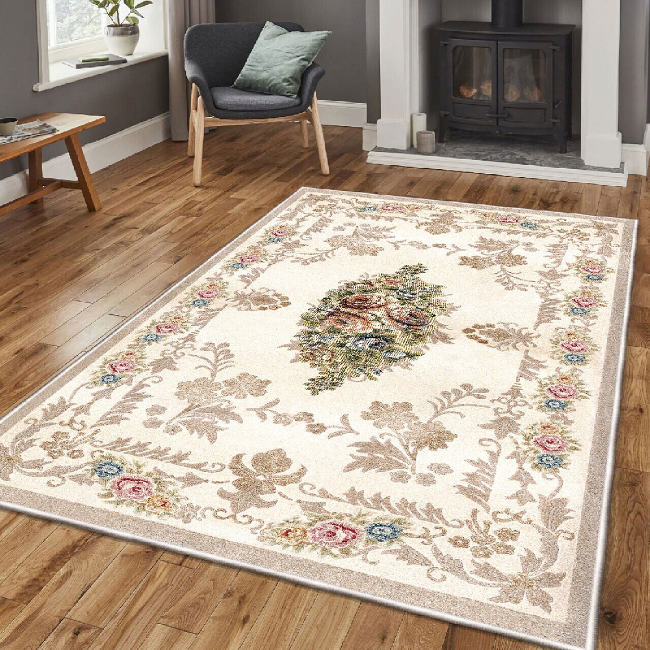 Covor Els1816 100x300 cm Catifea Multicolor