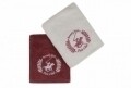 Set 2 prosoape de maini, Beverly Hills Polo Club, 50x90 cm, 100% bumbac, crem/roz inchis