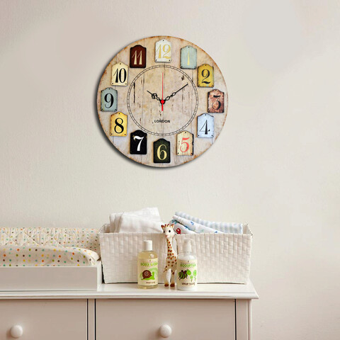 Ceas de perete, ms-44, mdf, ø40 cm, multicolor