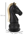 Decoratiune piesa sah, Mauro Ferretti, Horse, 10.5 x 8.5 x 19 cm, polirasina, negru/auriu