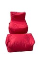 Set fotolii tip puf (2 piese), Pufito, 535PFT1211, Poliester, Rosu