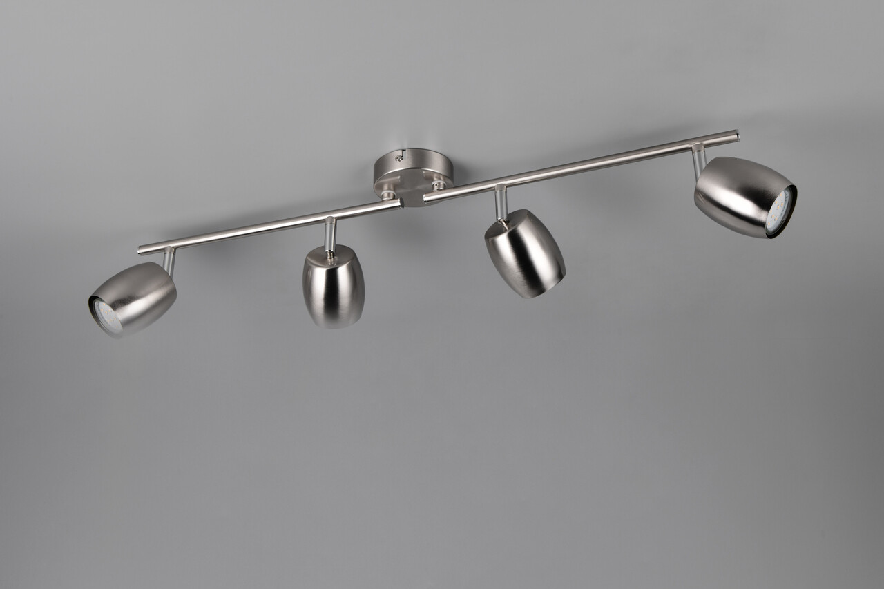 Plafoniera Nancy, RL, 70.5x8x16.5 cm, 35W, 4x GU10, metal, nichel mat