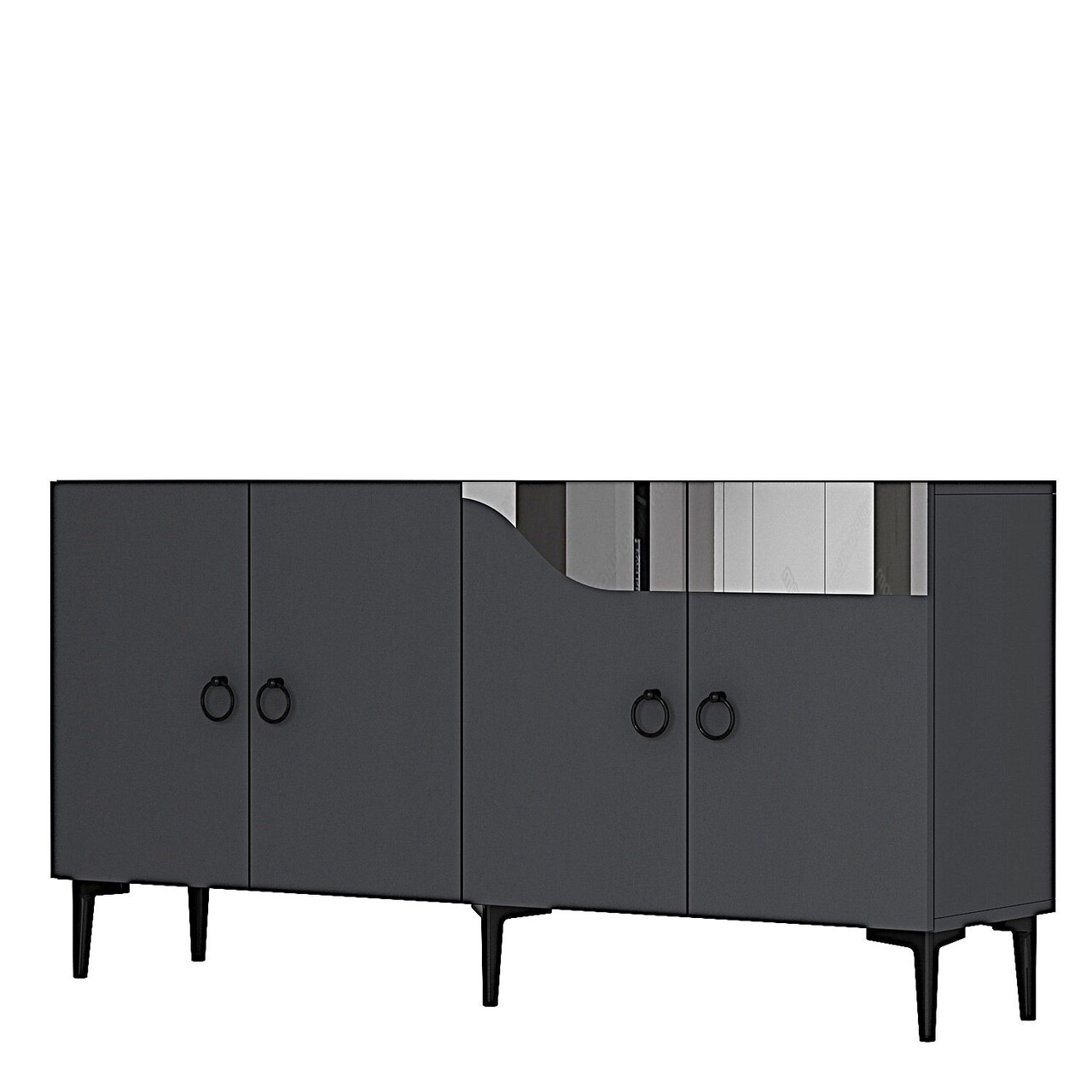 Consola, Hanah Home, Gama 150, 150x75x32 cm, PAL , Antracit / Argintiu - view 4