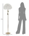 Lampadar Slim, Mauro Ferretti, 1 x E27, 40W, 50x165 cm, fier/textil, auriu/alb