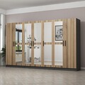 Dulap pentru haine, Minerva, Kale, 315x210x52 cm, PAL, Antracit