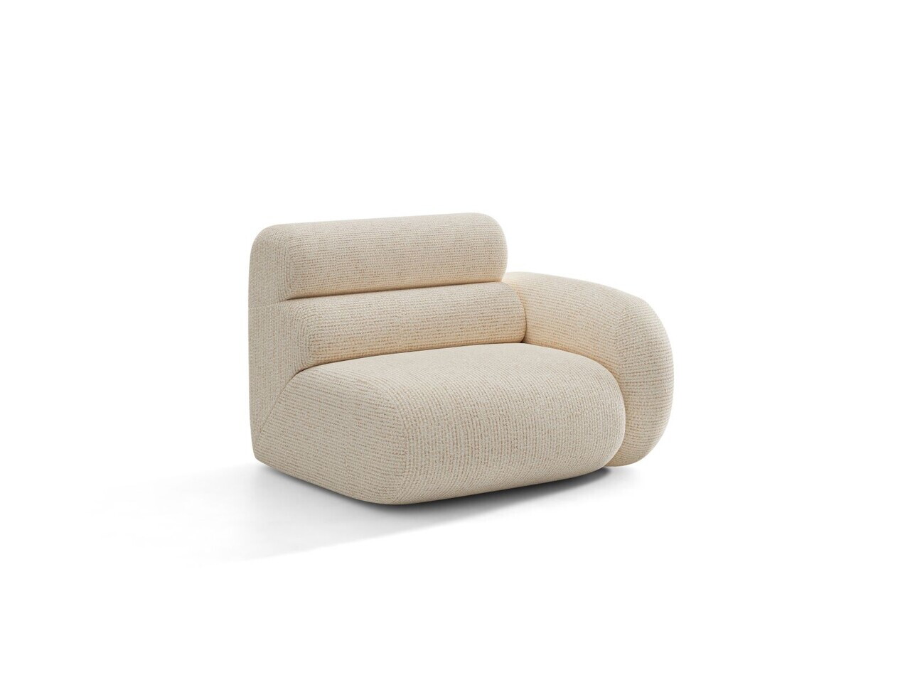 Modul canapea dreapta 1 loc, Neo, Micadoni Home, 110x100x83 cm, tesatura Chenille Silencio, bej deschis — imaginea 7