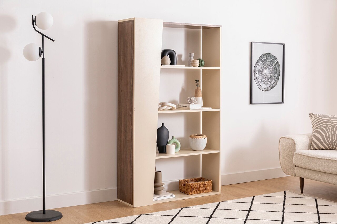 Corp biblioteca, Arnetti, Clark, 100x30x170 cm, PAL, Nuc / Bej - 1 | YEO