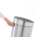 Cos de gunoi cu soft touch, Brabantia, Touch New, 30 L, 32x29.5x72 cm, otel, negru mat/argintiu