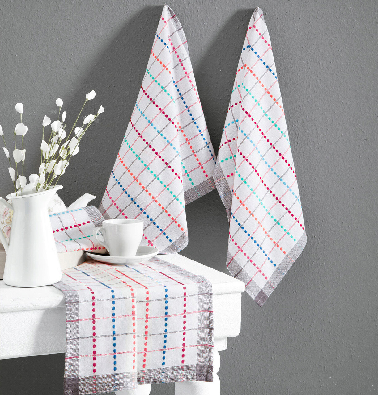 Set prosoape, Hermia, 192DCH1685, Se poate spala la masina pana la maximum 30-40 grade Celsius, Multicolor