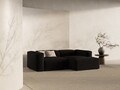 Coltar dreapta 2 locuri, Bergamo, Cosmopolitan Design, 244x152x70 cm, tesatura structurata, negru