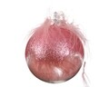 Glob decorativ Feather, Decoris, Ø 8 cm, plastic, roz