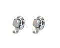 Set 2 carlige pentru baie Bestlock Compactor, 5.5 x 3.8 x 8 cm, crom/ABS/plastic (TPU), argintiu