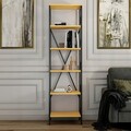 Corp biblioteca, Kalune Design, Suadiye, 50x180x30 cm, PAL, Galben/Negru