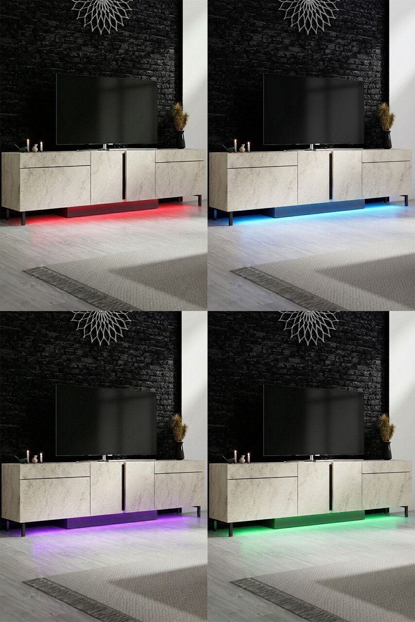 Comoda TV, Hanah Home, Paris, 180x50x32 cm, Travertin - imagine 6