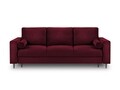 Canapea extensibila, Camellia, Mazzini Sofas, 3 locuri, cu lada de depozitare, 220x100x92 cm, catifea, rosu