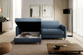 Coltar extensibil stanga 3 locuri ELTAP, LT-40RAQ, Gomsi, 228x165x100 cm, lemn/poliester, albastru