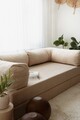 Canapea extensibila cu 3 locuri, Evalina, 383EVN1270, Material: 100% catifea PES, Bej