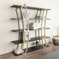 Corp biblioteca, Zena Home, Adar, 120x120x25 cm, PAL, Negru