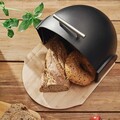 Cutie pentru paine Darvin, Homla, 37x26x22 cm, plastic/bambus, negru/natur