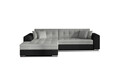 Coltar extensibil stanga 4 locuri, ELTAP, Sorento, 296x194x78 cm, lemn/poliester, gri deschis/negru