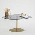 Masuta de cafea, Neostill, Soho, 85x40x67 cm, Sticla temperata, Gri inchis/Auriu