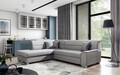 Coltar extensibil stanga 4 locuri ELTAP, BR20, Bergen, 247x214x83 cm, lemn/poliester, gri deschis