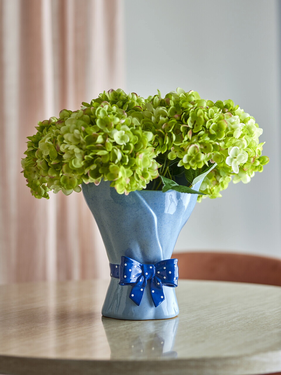 Vaza decorativa, Bloomingville, Belivia, 19.5x28.5 cm, ceramica, albastru - imagine 4