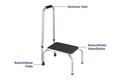 Treapta inaltatoare cu maner de siguranta Maximex, Safety, 46.5x32x78-98 cm, metal/MDF, negru
