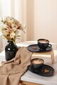 Set pentru ceai, Hermia, 275KRM2679, Dimensiune: 09 cm (2 bucăți), Negru mat