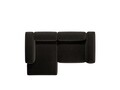 Coltar stanga 2 locuri, Bergamo, Cosmopolitan Design, 244x152x70 cm, tesatura structurata, negru