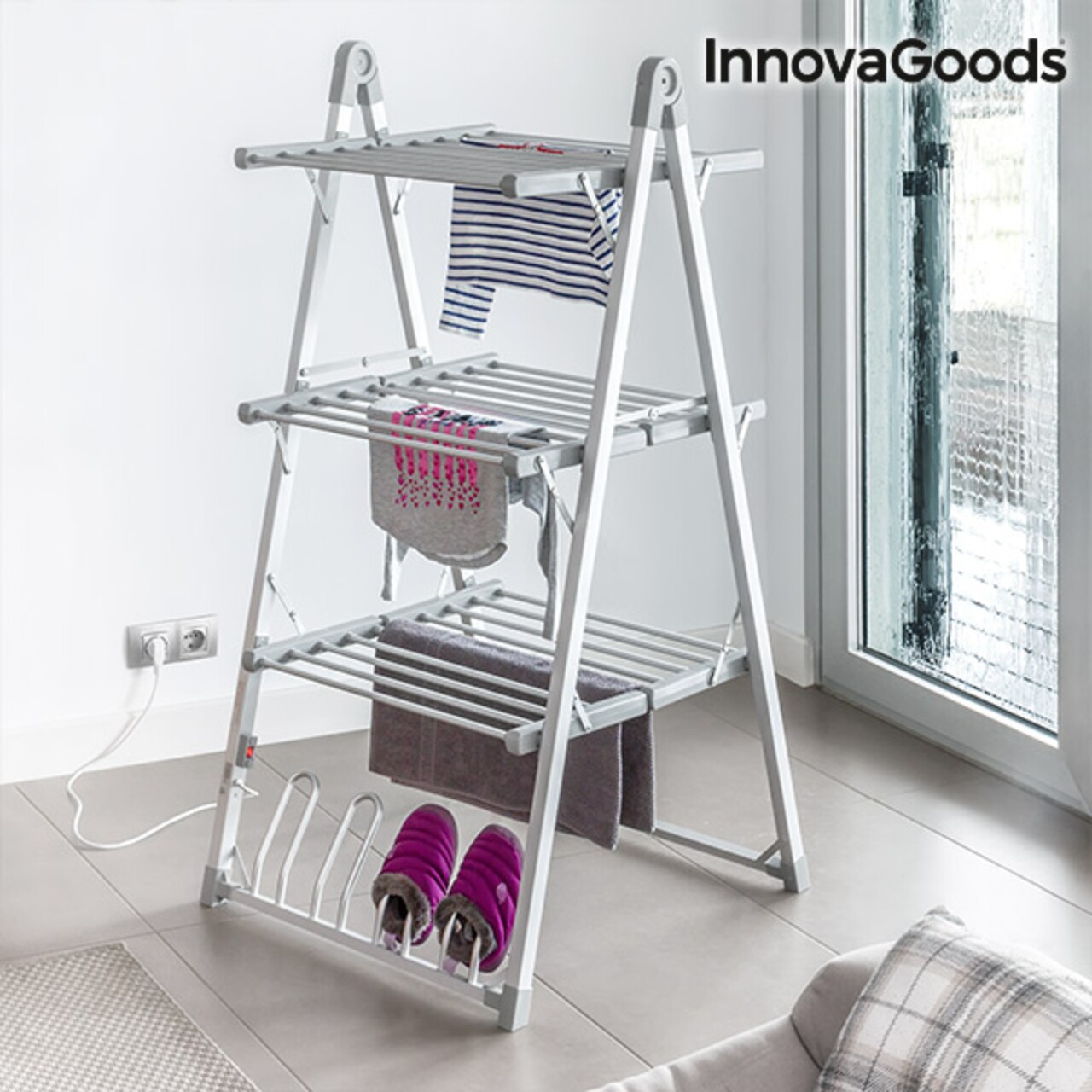 Uscator De Haine Electric Pliabil Compak InnovaGoods 300W 30 Bare 
